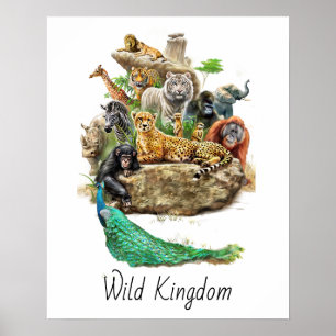 Wild tierisches Königreich anpassbar Poster