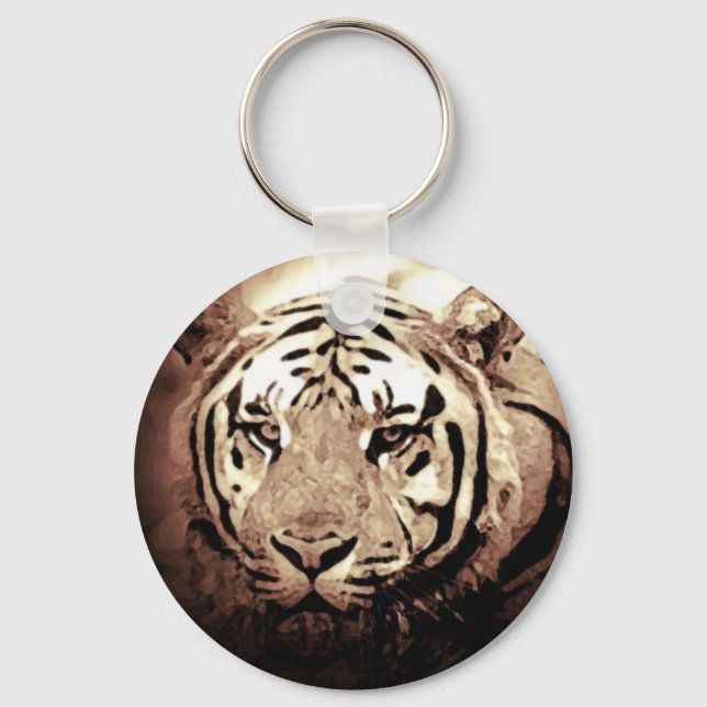 Wild Tiger Artwork Schlüsselanhänger (Vorderseite)