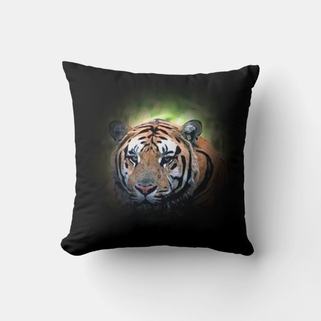 Wild Tiger Artwork Throw Kissen (Vorderseite)