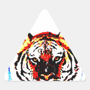 Wild Tiger Dreieckiger Aufkleber