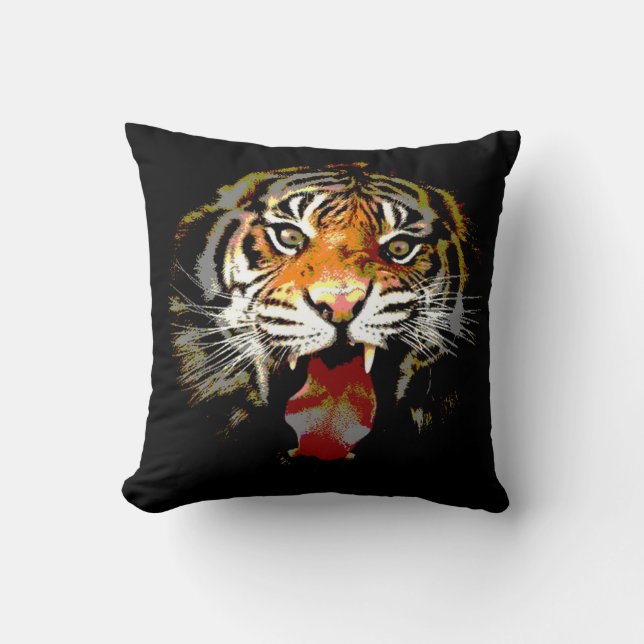 Wild Tiger Eyes Kissen (Vorderseite)