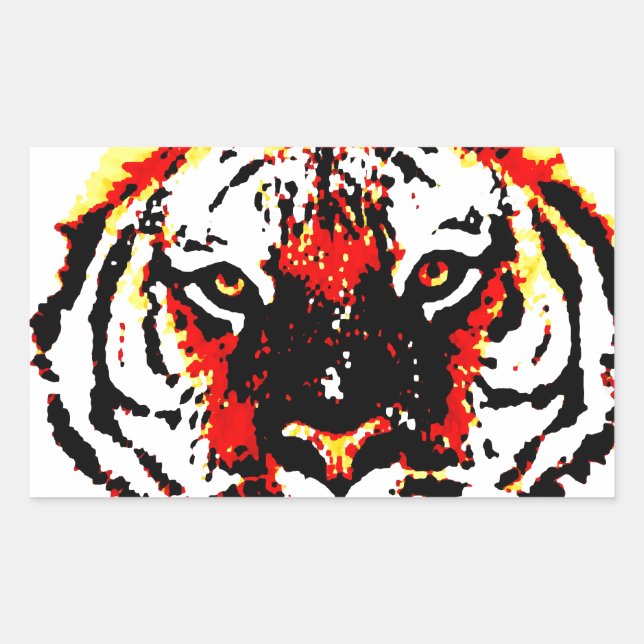 Wild Tiger Eyes Rechteckiger Aufkleber (Vorderseite)