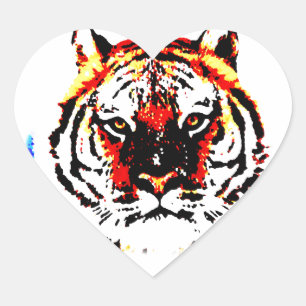 Wild Tiger Herz-Aufkleber