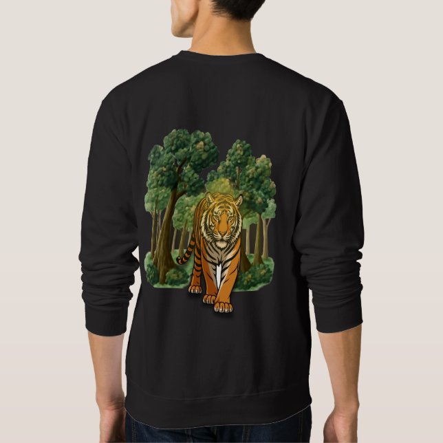 “Wild Tiger in the Forest – Natural Light Jungle D Sweatshirt (Rückseite)