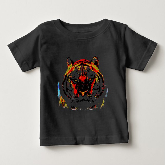 Wild Tiger Pop Art Baby T-shirt (Vorderseite)