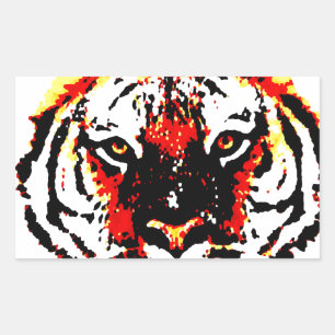 Wild Tiger Rechteckiger Aufkleber