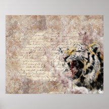 Wild Tiger Safari Jungle Artwork Photo Poster