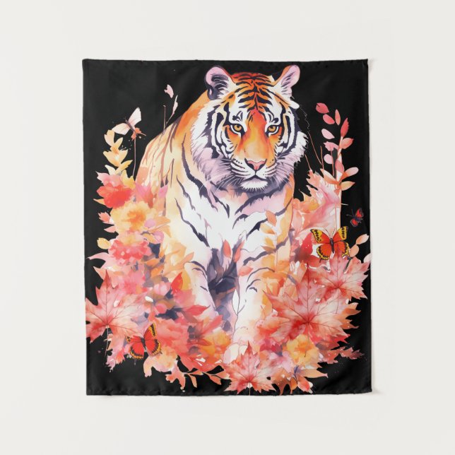 Wild Tiger Wandteppich (Vorderseite)