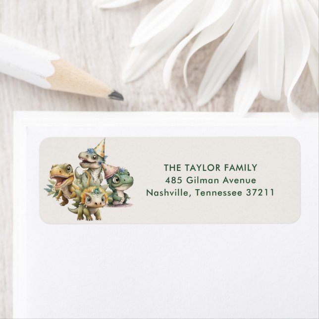 Wild Time Niedlich Dinosaur Kindergeburtstag-Adres (Insitu)