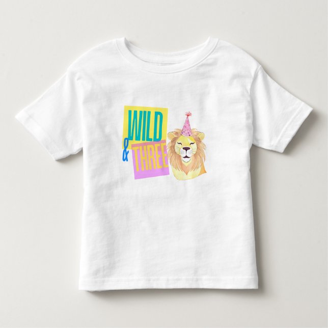 Wild & Trois 3e T-shirt Lion d'anniversaire (Devant)