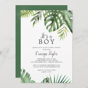 Wild Tropical It's A Boy Baby shower Invitation