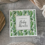 Wild Tropical Palm Baby Dusche Napkins Serviette<br><div class="desc">Diese wilden tropischen Duschkabinen sind perfekt für eine Babydusche zum Thema Strand. Das Design besticht durch eine exotische Auswahl an grünen Bananenpalmen,  Farnen,  Blattwerk,  botanischen Pflanze und Grünpflanzen,  die für einen tropischen Sommer sorgen. Personalisieren Sie die Servietten mit dem Namen der Mutter-zu-sein.</div>