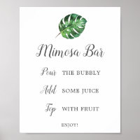 Wild Tropical Palm Brautparty Mimosa Bar Sign