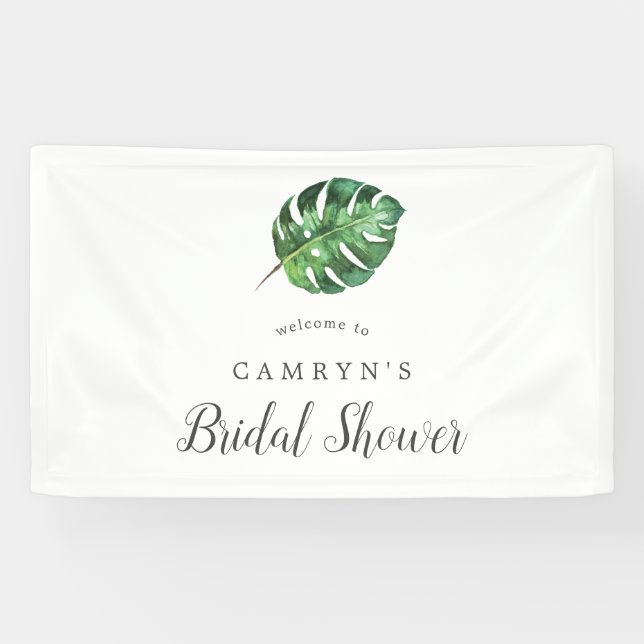 Wild Tropical Palm Brautparty Willkommen Banner (Horizontal)
