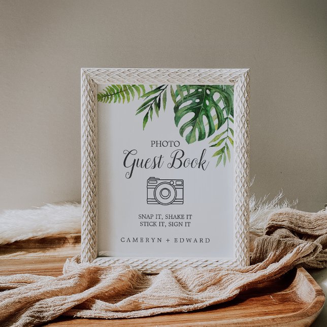 Wild Tropical Palm Foto Guest Book Sign Poster (Von Creator hochgeladen)