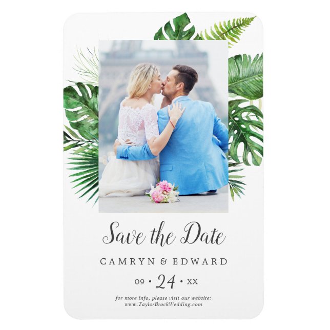Wild-Tropical-Palm-Foto Save the Date Magnet (Vertikal)