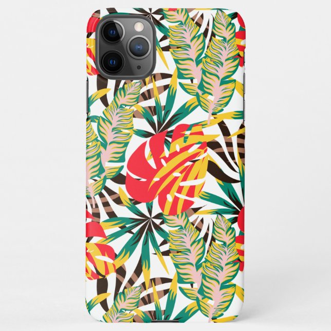 Wild Tropical Palm Leaves iPhone Hülle (Rückseite)