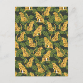 Wild Tropical Safari Leopard Jungle Palms Feiertagspostkarte