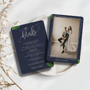 Wild tropische Blätter Foto Hochzeitreisen Details Begleitkarte