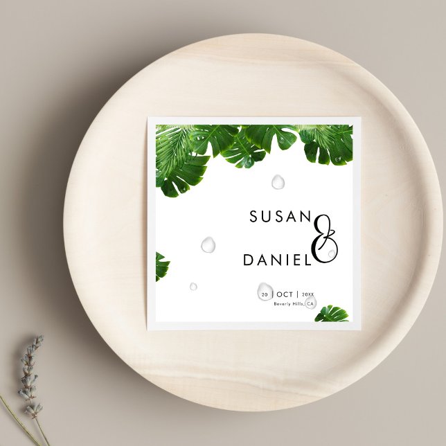 Wild tropische Lush Palm Blätter & Moderne Hochzei Serviette (Von Creator hochgeladen)