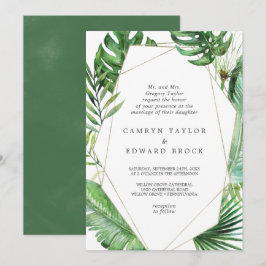 Wild tropische Palm Geometric Formal Wedding Einladung