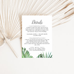 Wild tropische Palme druckbare oder gedruckte Deta Einladung