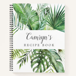 Wild tropisches Palm Brautparty Rezept Notizbuch