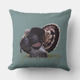 Wild Turkey Aquarell Print Kissen