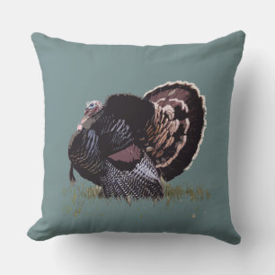 Wild Turkey Aquarell Print Kissen