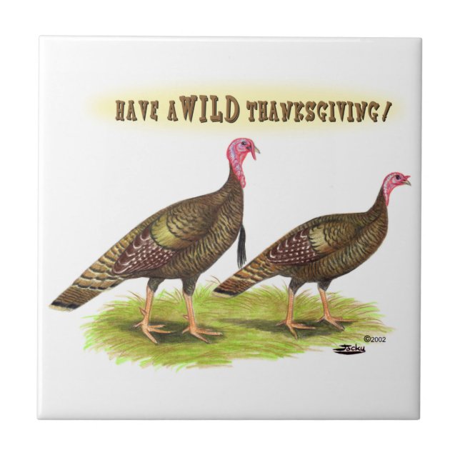 Wild-Turkey-Erntedank Fliese (Vorderseite)