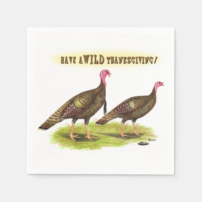 Wild-Turkey-Erntedank Serviette (Vorderseite)