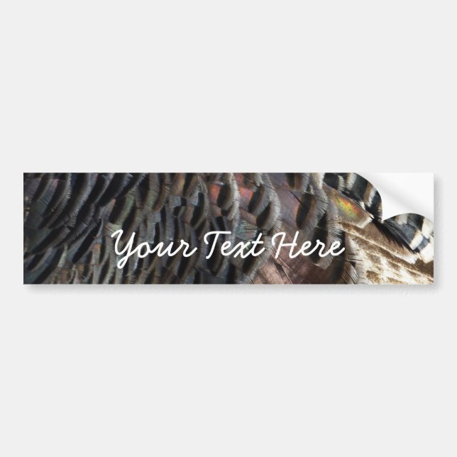 Wild Turkey Feathers I Abstrakt Nature Design Autoaufkleber (Vorne)