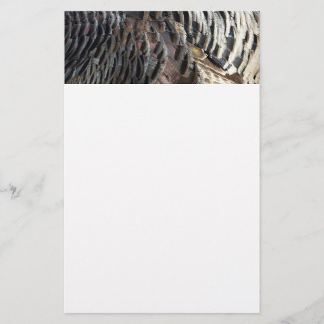Wild Turkey Feathers I Abstrakt Nature Design Briefpapier (Vorderseite)