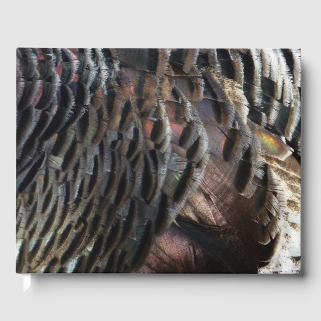 Wild Turkey Feathers I Abstrakt Nature Design Gästebuch (Vorderseite)