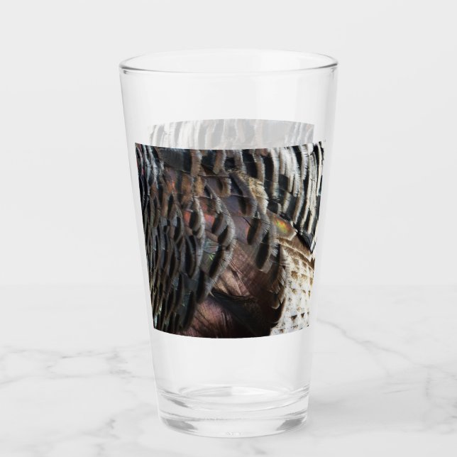 Wild Turkey Feathers I Abstrakt Nature Design Glas (Vorderseite)