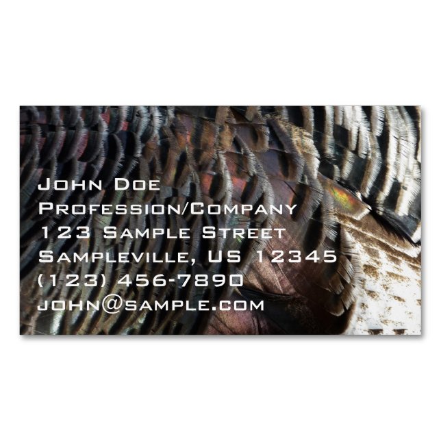 Wild Turkey Feathers I Abstrakt Nature Design Magnetische Visitenkarte (Vorderseite)