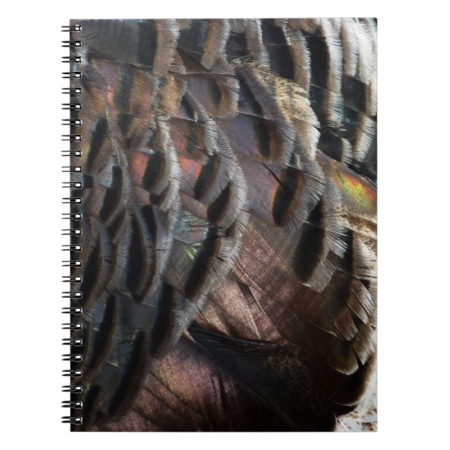 Wild Turkey Feathers I Abstrakt Nature Design Notizblock (Vorderseite)