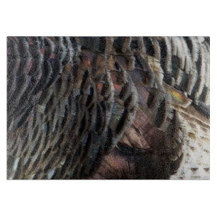 Wild Turkey Feathers I Abstrakt Nature Design Schneidebrett