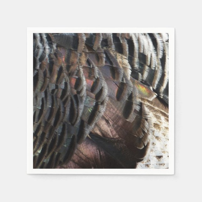 Wild Turkey Feathers I Abstrakt Nature Design Serviette (Vorderseite)