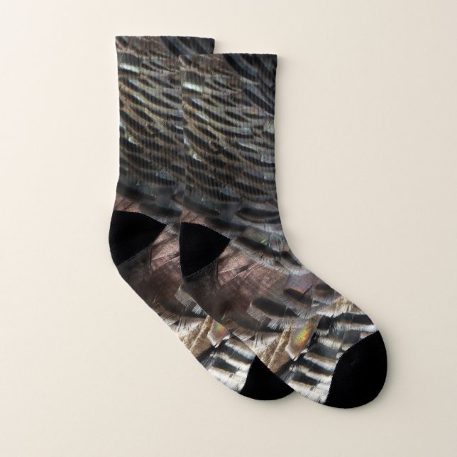 Wild Turkey Feathers I Abstrakt Nature Design Socken (Paar)