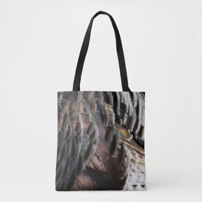 Wild Turkey Feathers I Abstrakt Nature Design Tasche (Vorderseite)