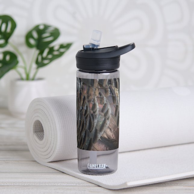 Wild Turkey Feathers I Abstrakt Nature Design Trinkflasche (Yoga)