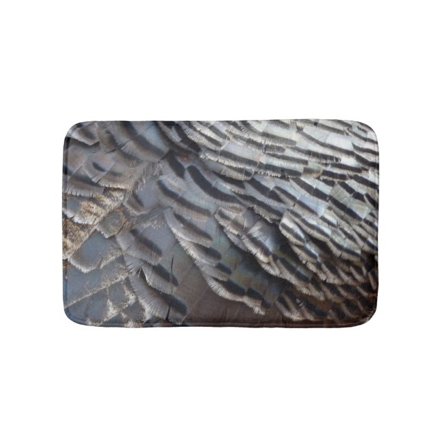 Wild Turkey Feathers II Abstrakte Naturgestaltung Badematte (Vorderseite)