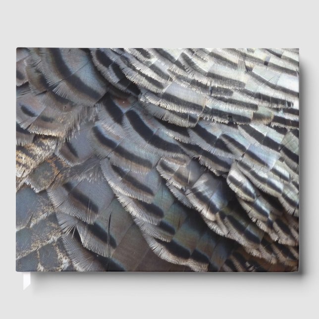 Wild Turkey Feathers II Abstrakte Naturgestaltung Gästebuch (Vorderseite)