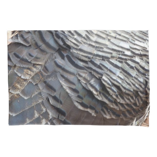 Wild Turkey Feathers II Abstrakte Naturgestaltung Kissenbezug (Vorderseite)