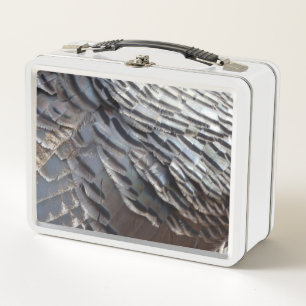 Wild Turkey Feathers II Abstrakte Naturgestaltung Metall Brotdose