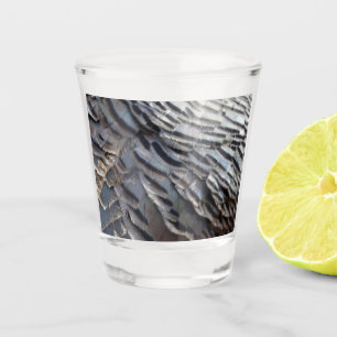 Wild Turkey Feathers II Abstrakte Naturgestaltung Schnapsglas