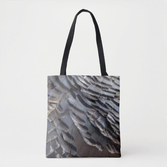Wild Turkey Feathers II Abstrakte Naturgestaltung Tasche (Vorderseite)