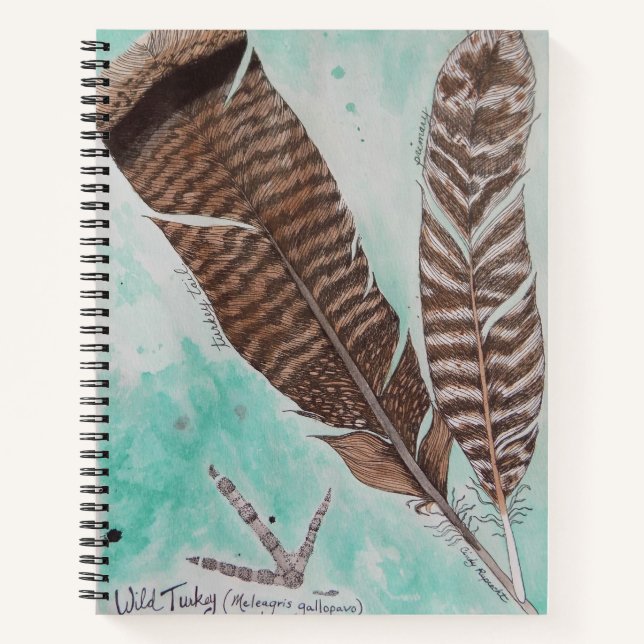 Wild Turkey Feathers Notizbuch (Vorderseite)