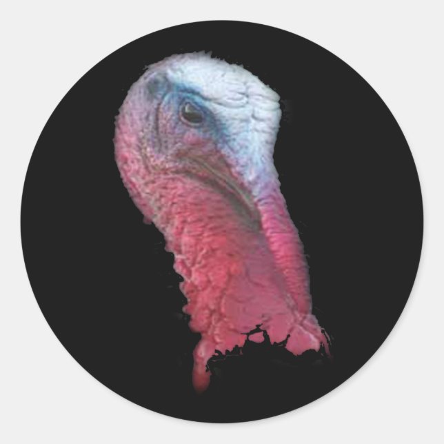 Wild Turkey Head Runder Aufkleber (Vorderseite)